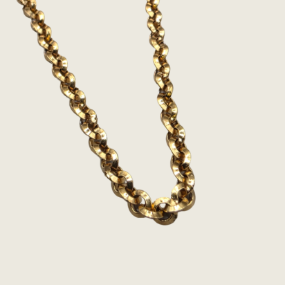 Triangle Wire Belcher Chain Necklace - Gold - 2mm - Item 987