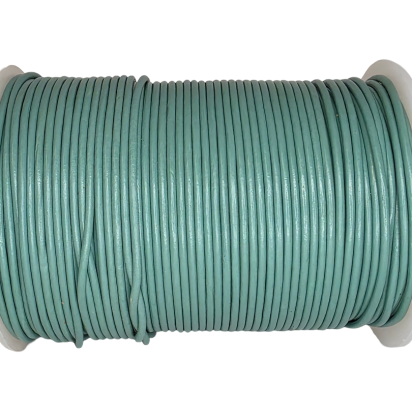 Round Leather Cord - Teal - 2mm