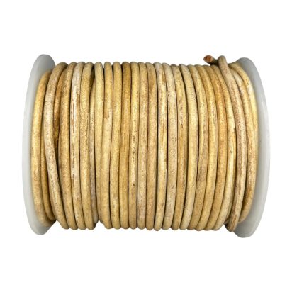 Round Leather Cord Vintage Camel 3mm
