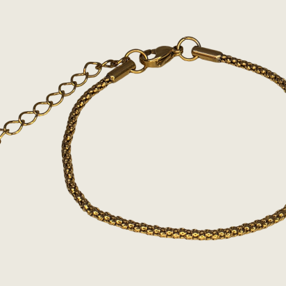 Popcorn Chain Bracelet - Gold - 2mm - Item 905
