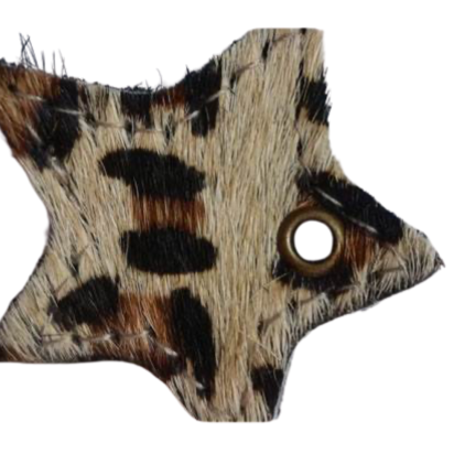 KC-Key Cord Star Shape 4cm light leopard hair-on