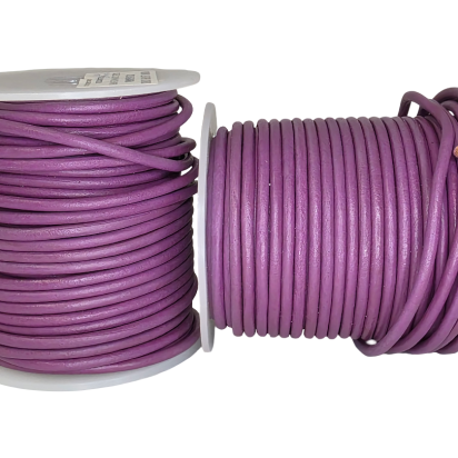Round Leather Cords - 3mm - Midnight Purple