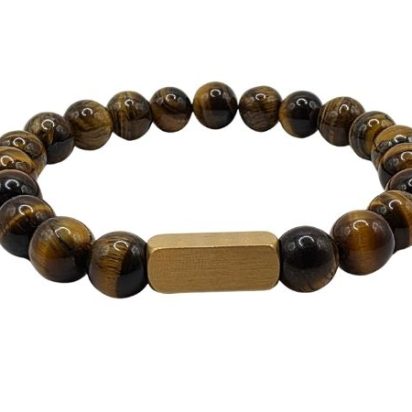 Tiger Eye Gemstone Bracelet: Style-509 (8mm)