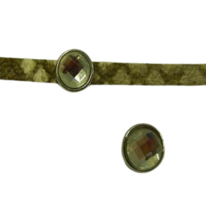 Zamak part for leather: CA-4830 6*2mm (Crystal green)