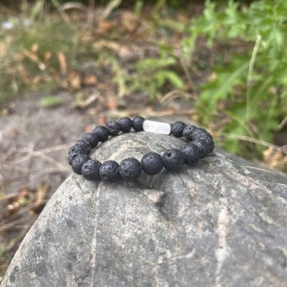 Lava Stone Gemstone Bracelet: Style-502 (8mm)