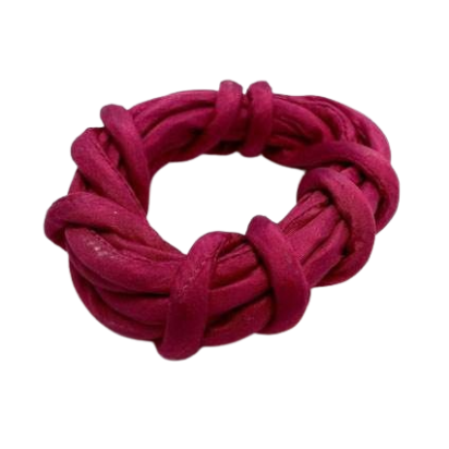 Real silk cords with inserts - 4 mm - FUSCHIA PINK