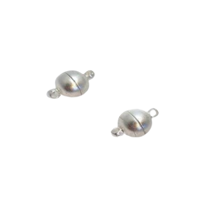 Magnetic Clasps, Zamak, Matte Silver, MG1-8mm