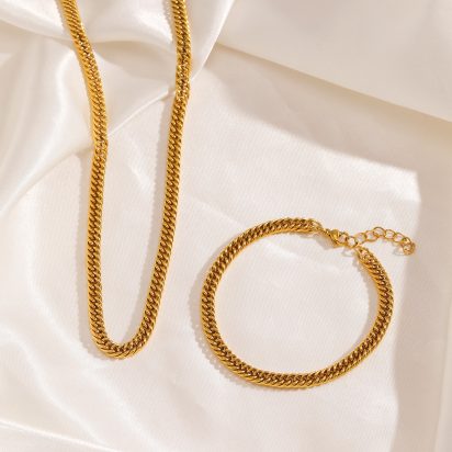 Gold Plated Stainless Steel Necklace - 543