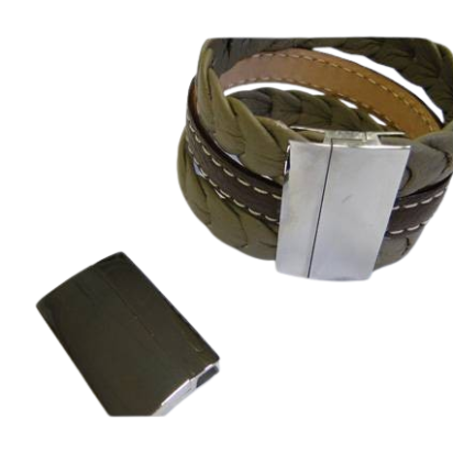 Stainless Steel Magnetic Clasp: MGST-111 40*3.5mm (Steel)