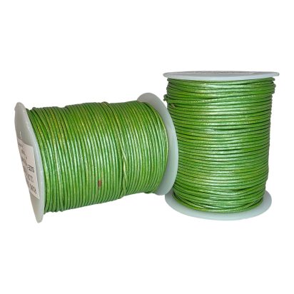 Round Leather Cord -1mm- Metallic Green