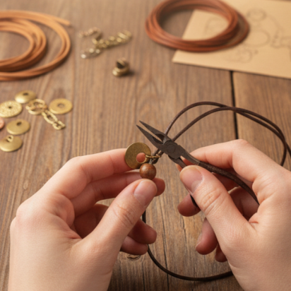 How do you make leather cord earrings?