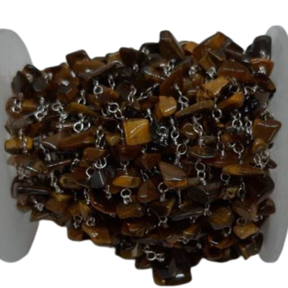 Gemstone chips chain tiger eye