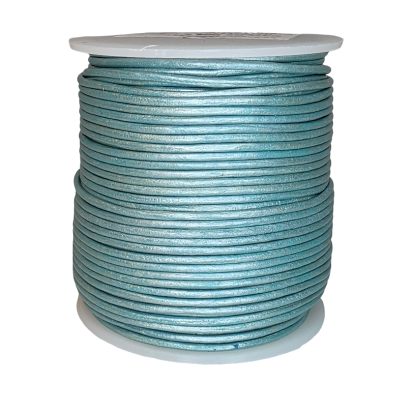 Round Leather Cord - 1.5mm - Metallic Ocean