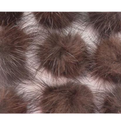 Mink Pom Pom Dark Brown