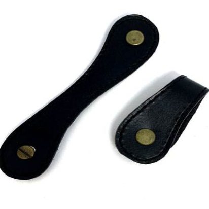 Leather Clip Style 2 Black 12cm