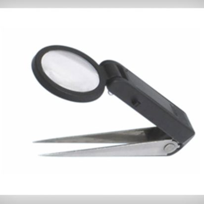 LED illuminated Tweezers with magnifier, LED light