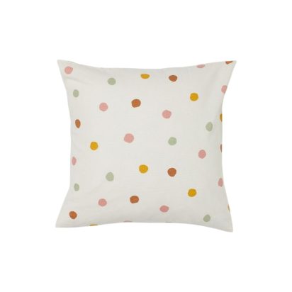 White Polka Doted Cotton Cushion