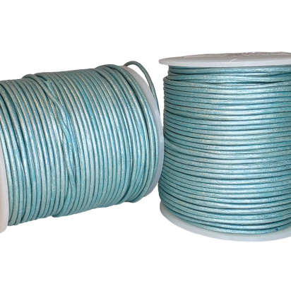 Round Leather Cord - 1.5mm - Metallic Ocean