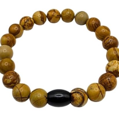 Wood Grain Gemstone Bracelet: Style-511 (8mm)