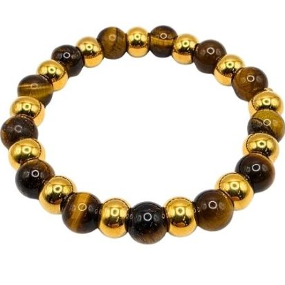 Tyger Eye Gemstone Bracelet: Style-510 (8mm)