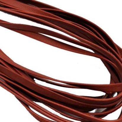 Flat Nappa Leather cords - 5mm - medium brown brick