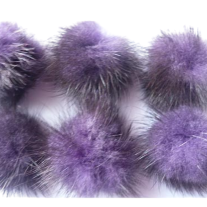 Mink Pom Pom Dark-Purple