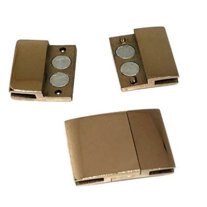 Stainless Steel Magnetic Clasp MGST-111 20*2,5mm (Rose gold)