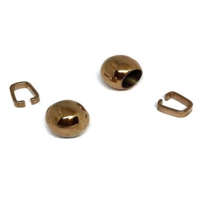 Stainless Steel Part for round leather: MGST-184 8mm (Rose Gold)