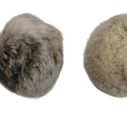 Rabbit Fur Pom Pom-Light Grey-10cms