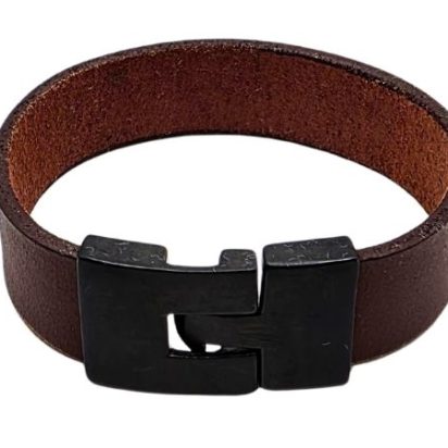 Plain Flat Leather Bracelet - Style 295