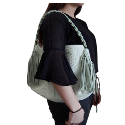 SnakeBag40 - Mint Snake With Fringes - Mint