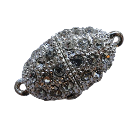 Magnetic Lock with Crystals - MG3-18mm-Silver
