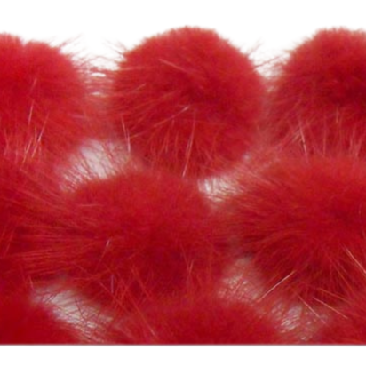 Mink Pom Pom Red