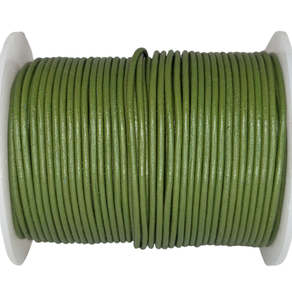 Round Leather Cord -1,5mm - Dark Moss Green