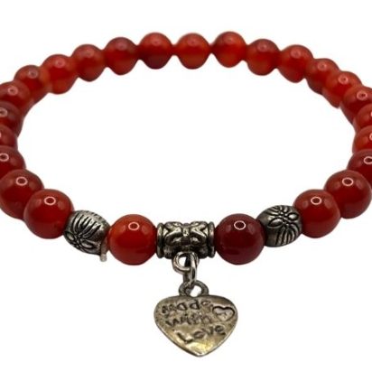 Carnelian Gemstone Bracelet: Style-501 (6mm)