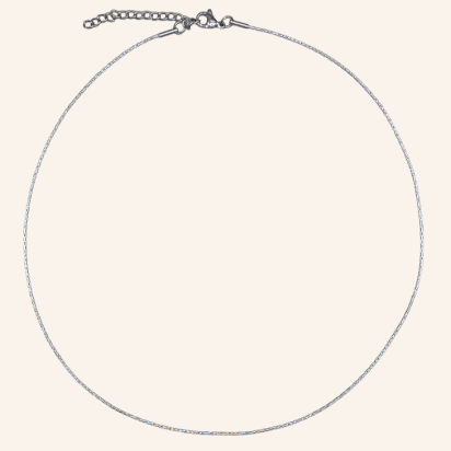 Square Boston Chain Necklace - Silver - 1mm - Item 985