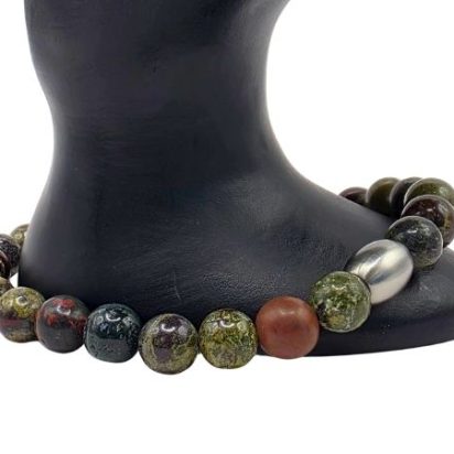 Bloodstone Gemstone Bracelet: Style-522 (8mm)