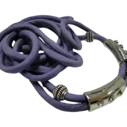 Real silk cords with inserts - 4 mm - Mauve