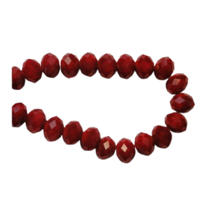 Faceted Glass Beads - 18mm (Wine Red)