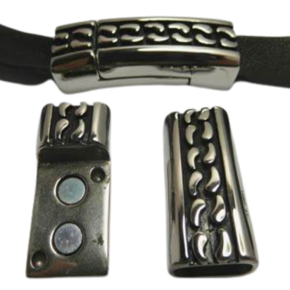 Stainless Steel Magnetic clasps: MGST-238 12*6mm (Steel)