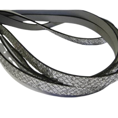 synthetic nappa leather Glitter Leather - silver -Glitter Style -10mm