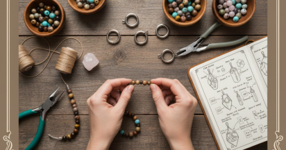 How to make a simple natural stone beaded bracelets with magnetic clasps?