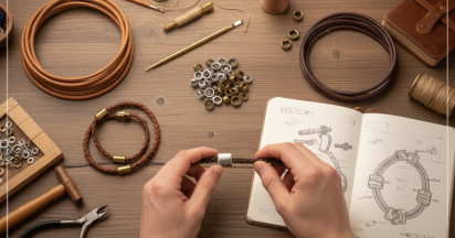 How to make a leather bracelet with magnetic clasps:
