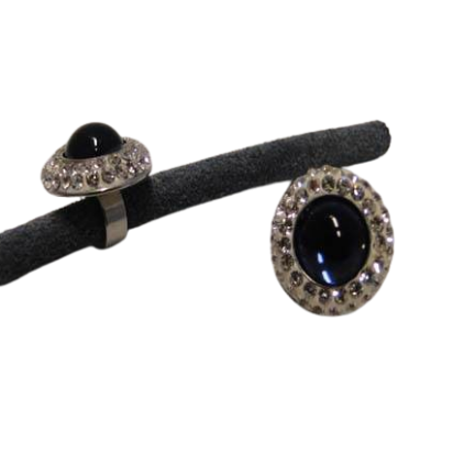 Stainless steel part for round leather: SSP-618 5mm (blue)