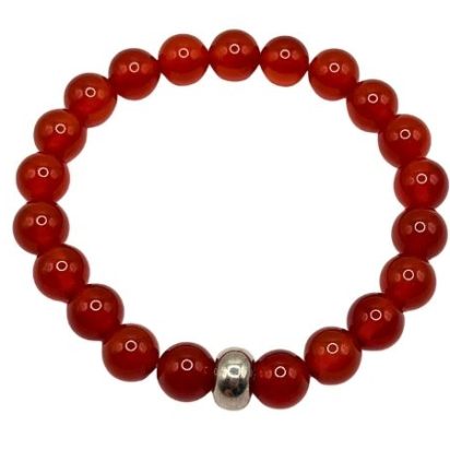 Carnelian Gemstone Bracelet: Style-504 (8mm)
