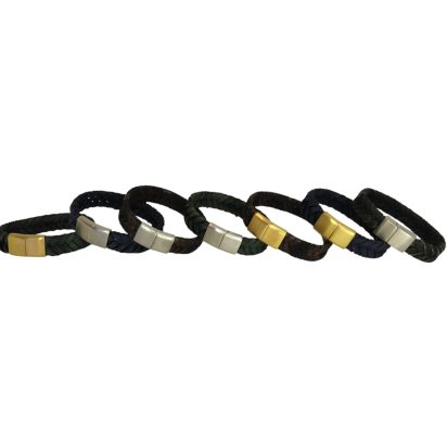 v cross braided leather cord -10mm- DARK TAN