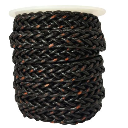 Tuscon Braided Leather Cords - 14x3.5mm - Coffee Brown
