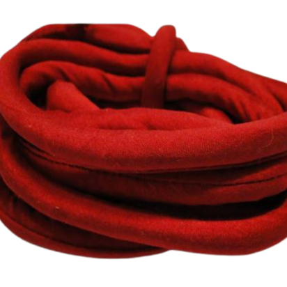Real silk cords with inserts - 8 mm - Ruby Red