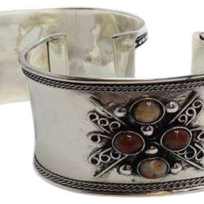 Stone Cuff Bracelet - Style5 - 4.5cms