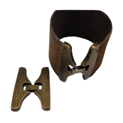 Zamak Snap Lock Clasp: MGL 138 40x2,5mm (Antique Gold)